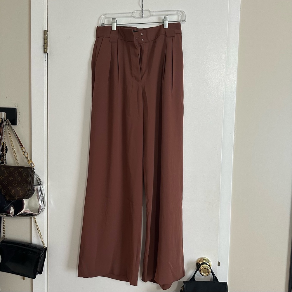 Express burnt orange wide leg pant.